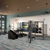 A gym with exercise equipment